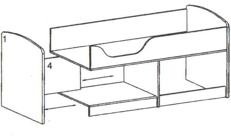 Схема сборки кроватки Приют Мини 007 М4 - шаг 5